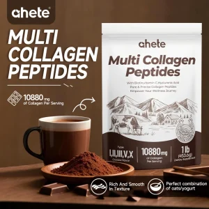 Cocoa Collagen Peptide Powder - 10800mg Collagen Peptides + Hyaluronic Acid Per Serving