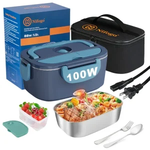 100W Portable Electric Heating Lunch Box with Stainless Steel Container